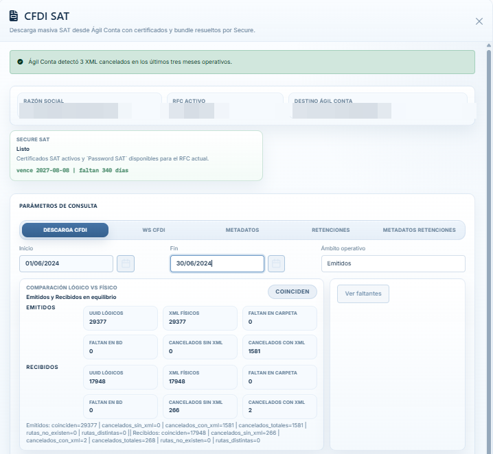 Descarga masiva de CFDI del SAT